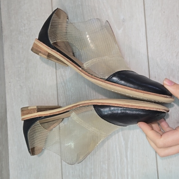 All Black Women Black &Transparen Loafer Slip On Shoes Sz 39/8.5 - Picture 10 of 14